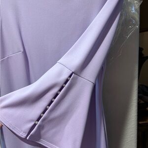 Calvin Klein Lavender Bell-Sleeve Dress with Pearl Buttons